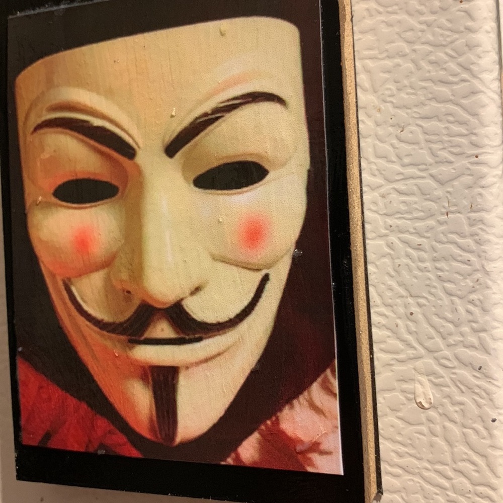 Anonymous mask fridge magnet